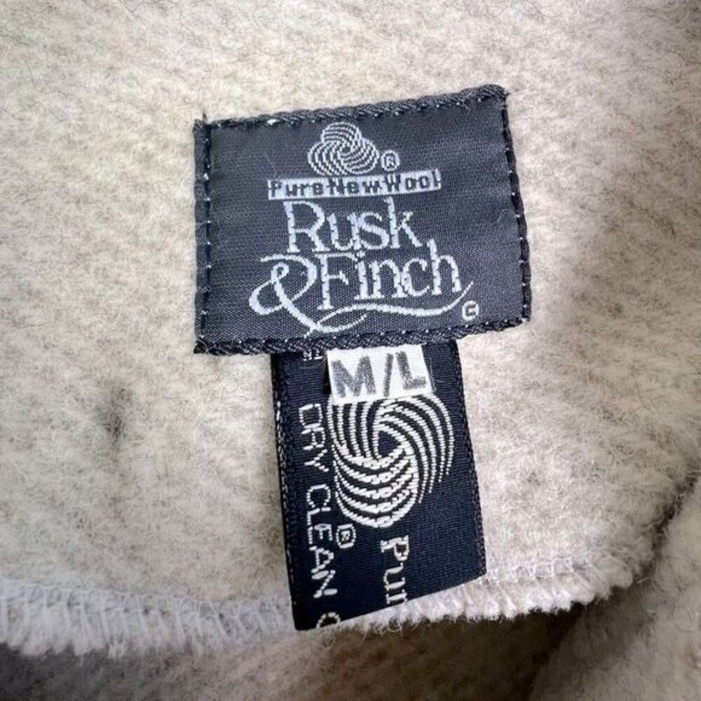 RUSK & FINCH WOMENS TAN WOOL PONCHO/COAT SIZE M/L - Picture 5 of 10